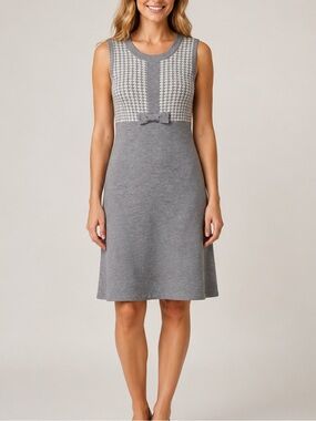 Alex Marie Wool Sleeveless Knee Length Dress With Bow Accent Size L